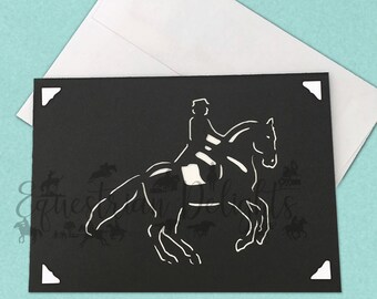 Horse Cards, Personalized Greeting Cards, Horse Birthday Card, Dressage Card, Horse Lover Stationery, Custom Cards