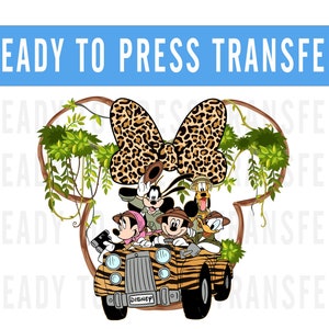 Disneys Animal Kingdom Safari Head Transfer - Ready To Press - Transfers For Shirts - Mickey Design Transfer - DTF Decal Transfers