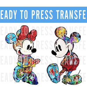 Disney Watercolor Transfer - Ready To Press - Transfers For Shirts - Disney Transfers - Mickey Design Transfer - DTF Decal Transfers