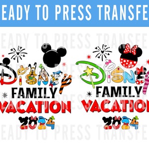 Disney Family Vacation 2024 custom ready to press iron on decal dtf transfer for shirts - Mickey Design Transfer - DTF Decal Transfers