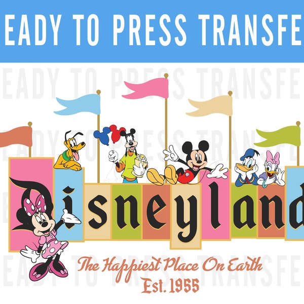 Disneyland California DTF Transfer Ready To Press Iron On Decal To Make Your Own DIY Disney Shirts At Home - Disney Ready To Iron Decals
