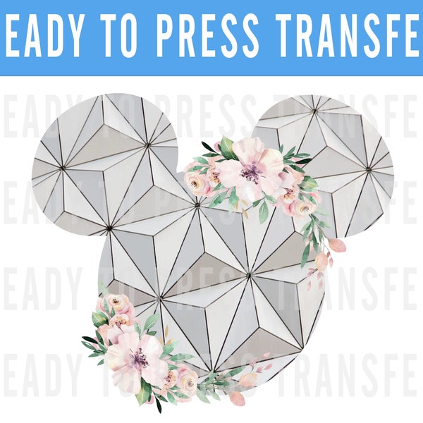 Disneys Epcot Garden Festival Ready To Press Iron On Decal DTF Transfer - Epcot Floral Decal Transfers - Epcot Iron On Decal Transfer