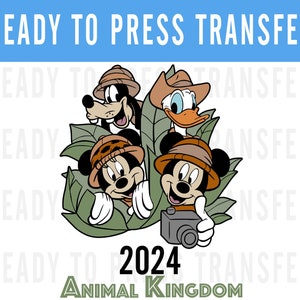 Disneys Animal Kingdom Safari 2024 Transfer - Ready To Press - Transfers For Shirts - Mickey Design Transfer - DTF Decal Transfers