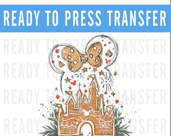 Disney Castle Gingerbread Decal Transfer - Ready To Press Mickey Decal - Transfers For Shirts - Very Merry Christmas Disney Transfer