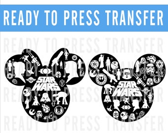 Disney Iron on Decal, Disney Star Wars Iron on Transfer, Disney