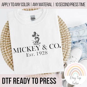 Mickey and Co Shirt for Disney DTF Transfer for Disney Shirt For Trip To Disney Family Shirts Iron On Decal Ready To Press Disney Shirt DTF