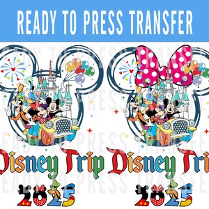 Disney Family Vacation 2025 Ready To Press Iron On Decal DTF Transfer for Shirts - Mickey Design Transfer - DTF Decal Transfers