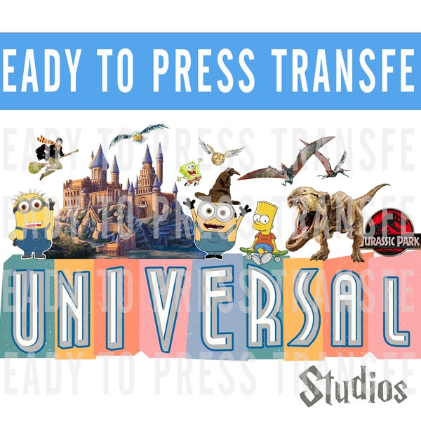 Universal Studios Inspired Transfer - Ready To Press - Transfers For Shirts - Universal Transfers - Universal Transfer - DTF Decal Transfers