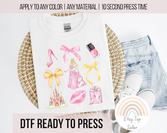 Princess Aurora Coquette Disney DTF Transfers Ready To Press Disney Group Shirt For Disney Family Trip Shirts For Disney Trip Iron On Decal