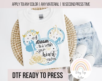 Disney DTF Transfers Ready To Press Disney Group Shirt For Disney Family Trip Shirts For Disney Trip Iron On Decal Cinderella Inspired Decal