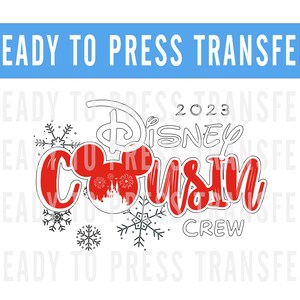 Cousin Crew Transfer - Ready To Press - Transfers For Shirts - Very Merry Christmas Disney Transfers - Mickey Design Transfer