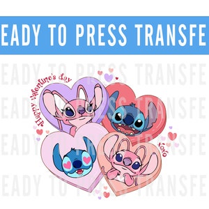Valentines Stitch Heart Candy Transfer - Ready To Press - Transfers For Shirts - Valentines Disney Transfers - Valentines Stitch DTF Decal