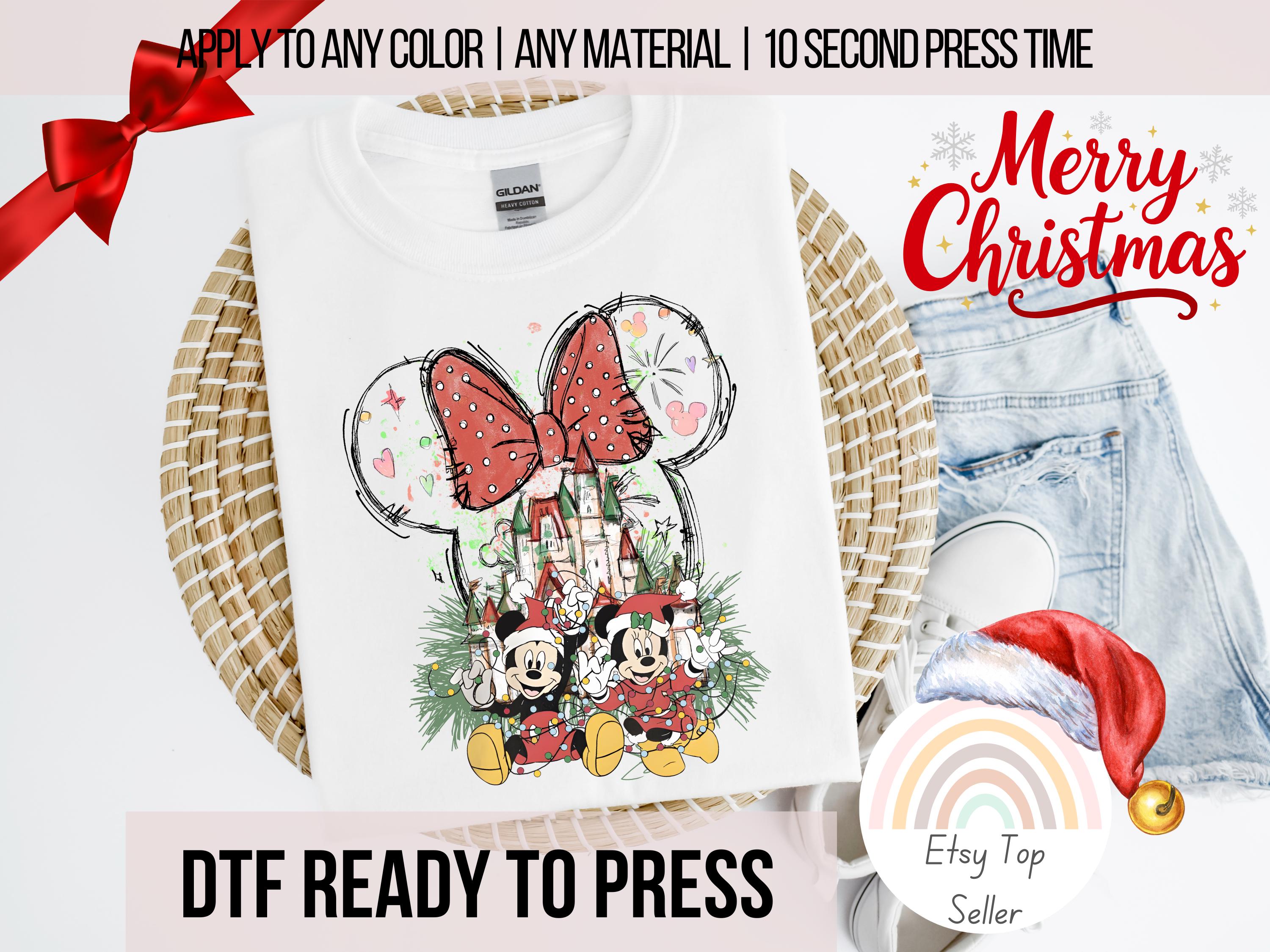 Christmas On Main Street Disney DTF Transfer for Disney Christmas Shirts For Family Trip Very Merry Christmas Shirt Decals Xmas Disney Trip