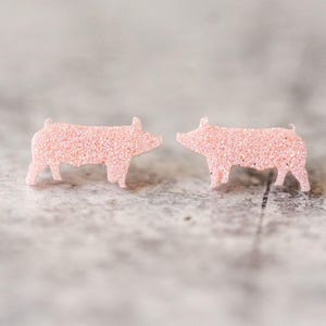 Happy Pig Earrings, Piglet studs, Little Piggy Earrings