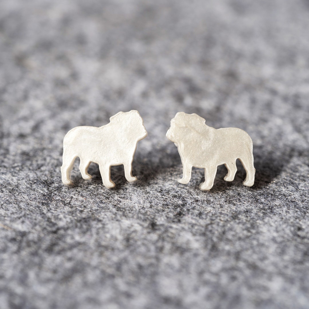 English Bulldog Earrings, Large Bulldog Stud Earrings, Dog Earrings Etsy