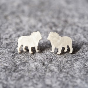 Large English Bulldog Stud Earrings: Lightweight Hypoallergenic Resin Dog Mom Jewelry