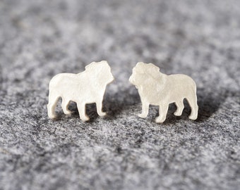 Large English Bulldog Stud Earrings: Lightweight Hypoallergenic Resin Dog Mom Jewelry