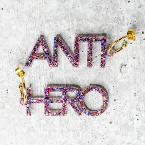 Exclusive Anti-Hero Drop Earrings, Taylor Inspired Earrings, Hypoallergenic, Swiftie Earrings