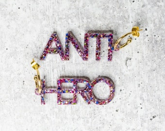 Exclusive Antihero Drop Earrings, Taylor Inspired Earrings, Hypoallergenic
