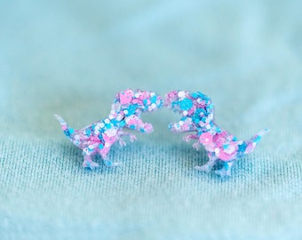 Transasaurus Rex Studs, T-Rex Earrings, Pride Earrings, Dinosaur Studs