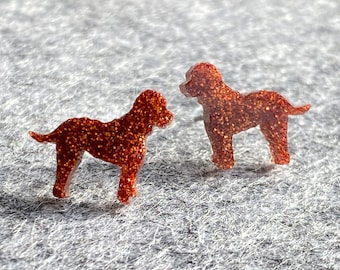 Goldendoodle Studs, Doodle Dog Earrings, Handmade Resin Jewelry