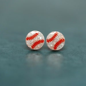 Sparkly Baseball Stud Earrings: Custom Team Colors