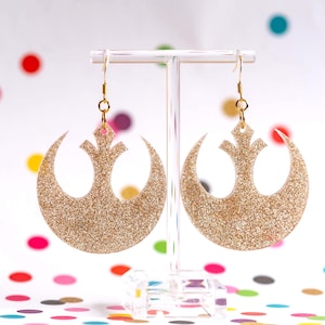 Glitter Rebel Dangle Earrings: Lightweight Resin Star Jewelry