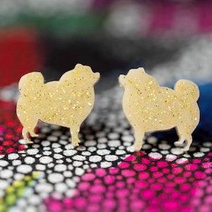 Pomeranian Studs, Dog Earrings, PomChi Earrings,