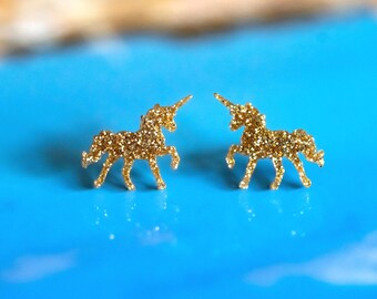 Magical Little Unicorn Earrings, Unicorn Studs