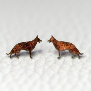 German Shepherd Earrings, GSD Studs, Dog Mom Earrings, Malinois Earrings, Alsatian Earrings