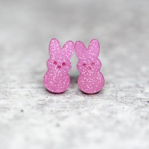 Adorable Easter Peep Studs, Easter Bunny Peeps Earrings, Easter Basket Gifts