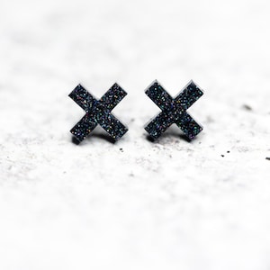 Cross Earrings, X studs, Kiss Earrings
