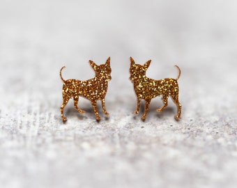 Aretes de Chihuahua: Joyas para Mamás de Perros, Resina Ligera, Hipoalergénicos, Acero Inoxidable