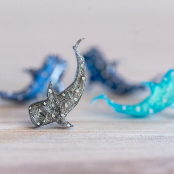 Cute Whale Shark Earrings. Adorable Shark studs, perfect gift for Shark Week and shark lovers.