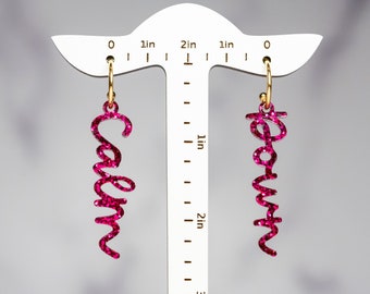 Calm Down Earrings: Taylor Inspired Stainless Steel + Resin Drop Earrings