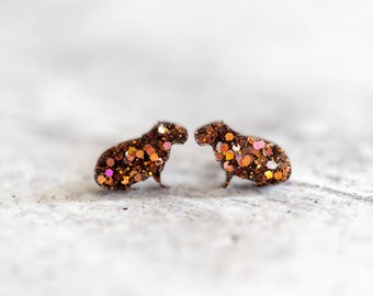 Little Capybara Stud Earrings: Hypoallergenic Stainless Steel Posts