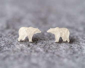 Bear Stud Earrings: Hypoallergenic Stainless Steel Wildlife Jewelry