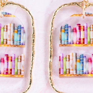 Charming Book Lover Earrings, Hoop Library Earrings, Book Lover Gift, TTPD Earrings, Gift for Librarian image 8