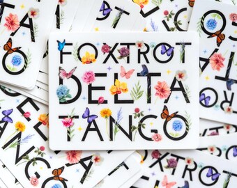 FDT Vinyl Sticker: Floral Butterfly Design - Waterproof Laptop Decal
