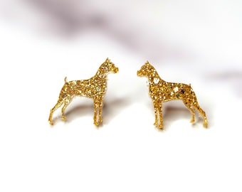 Little Boxer Dog Studs: Handmade, Hypoallergenic, Lightweight Resin Earrings