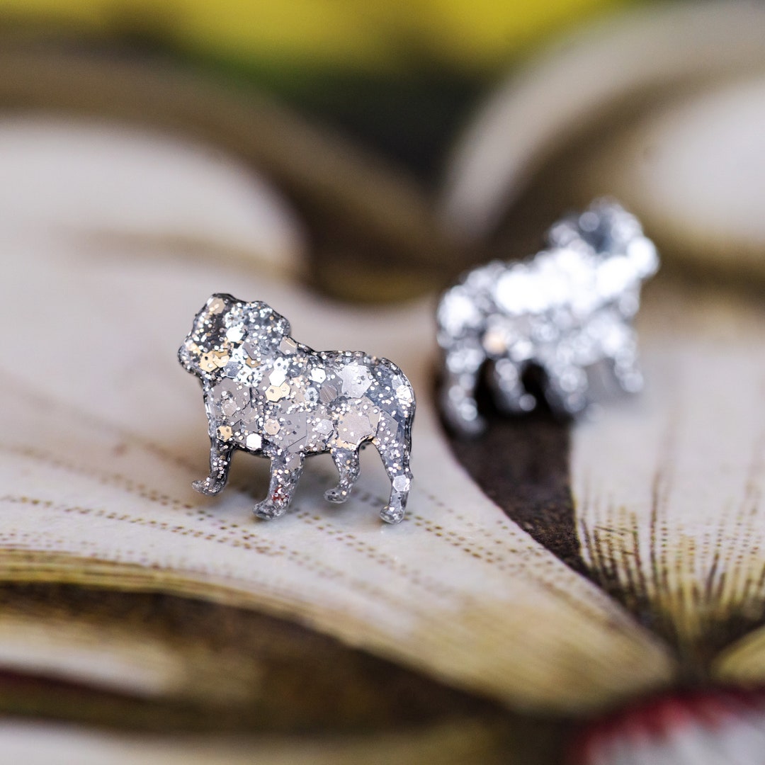 English Bulldog Earrings Large Bulldog Stud Earrings Dog Etsy