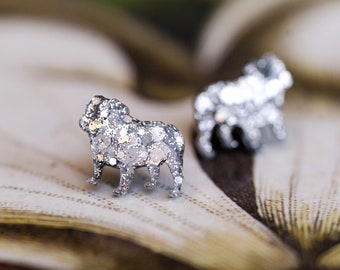 English Bulldog Earrings, Large Bulldog Stud Earrings, Dog Earrings