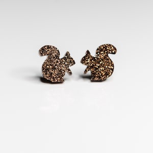 Cute Chubby Squirrel Stud Earrings, Squirrel Studs, Lightweight Squirrel Earrings