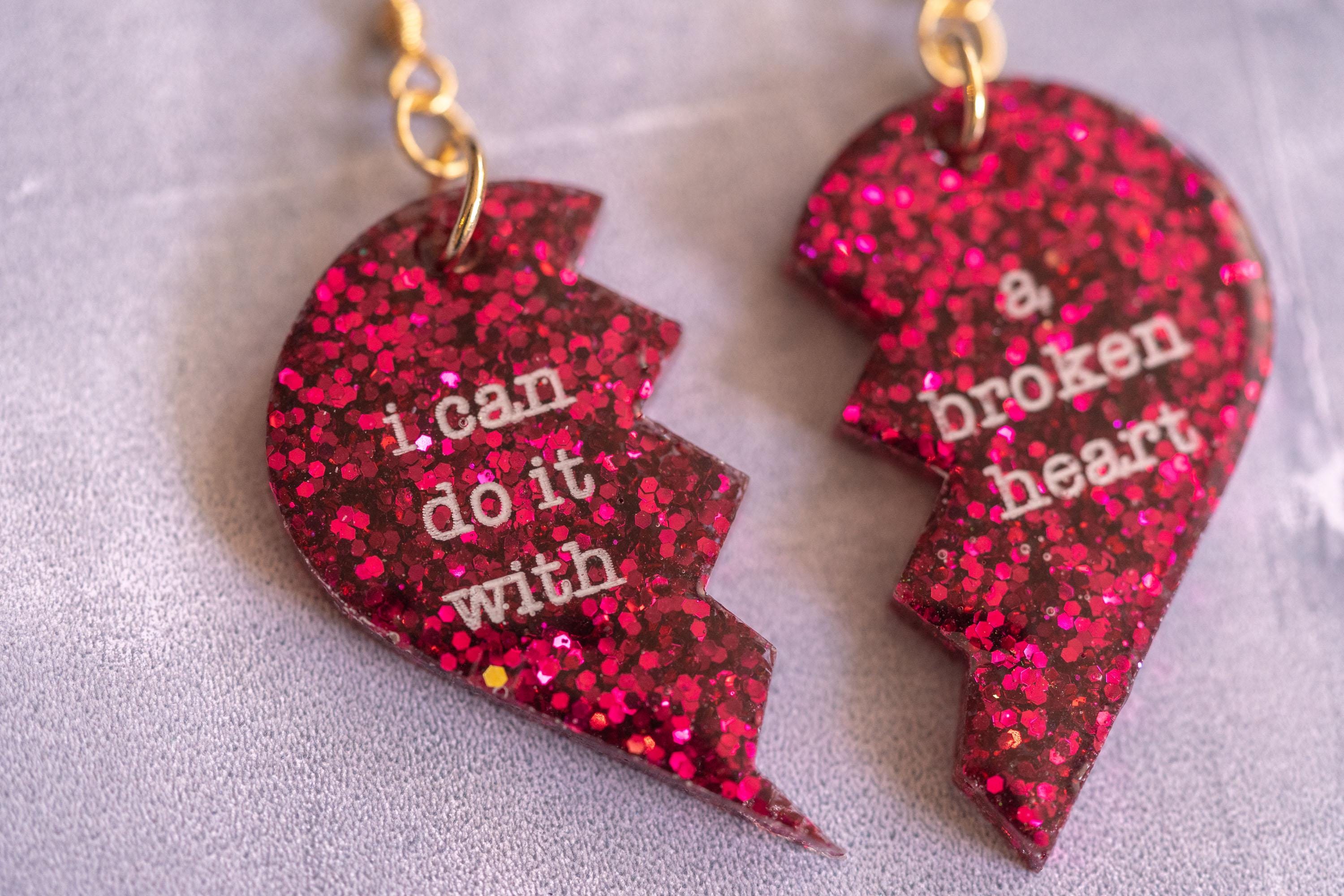 Broken heart earring Etsy