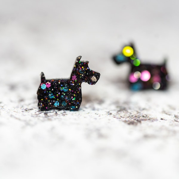 Tiny Scottie Dog Earrings, Scottish Terrier Earrings, Westie Earrings