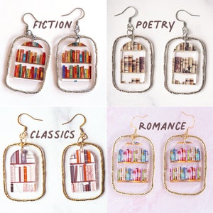 Charming Book Lover Earrings, Hoop Library Earrings, Book Lover Gift, TTPD Earrings, Gift for Librarian image 4