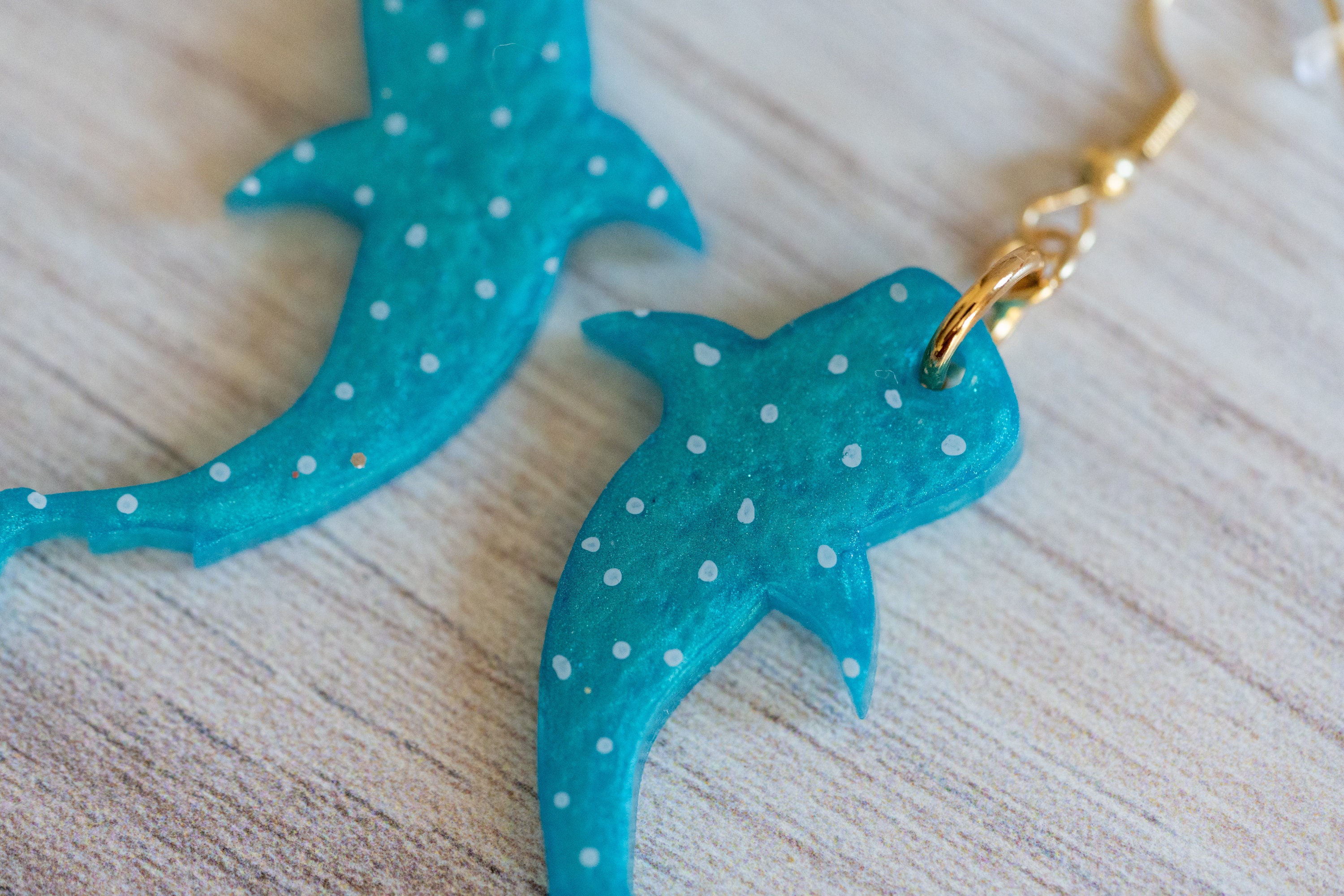 Hand Painted Whale Shark Dangle Earrings: Hypoallergenic Stainless ...