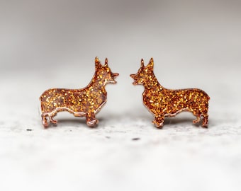 Little Corgi Dog Studs: Lightweight Hypoallergenic Resin Earrings