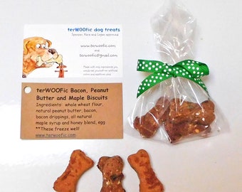 TerWOOFic 5 Bags of 3 Small Biscuits, Try A Variety of Treat Flavors, Homemade All-Natural Dog Treats, Promotional and Gift Dog Treats