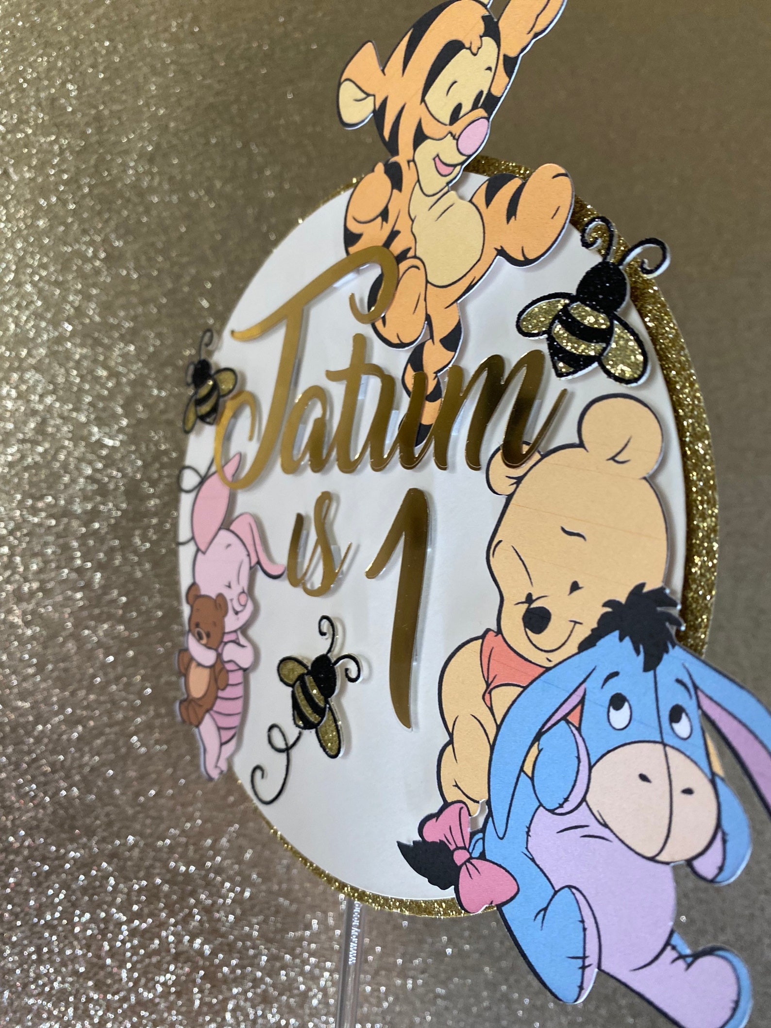Winnie the Pooh Cake Topper Baby Shower Birthday Etsy